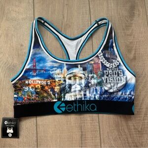 GIRLS Ethika Graphic Sports Bra Size XL (12-14) New Giftable Stretchy Athleisure